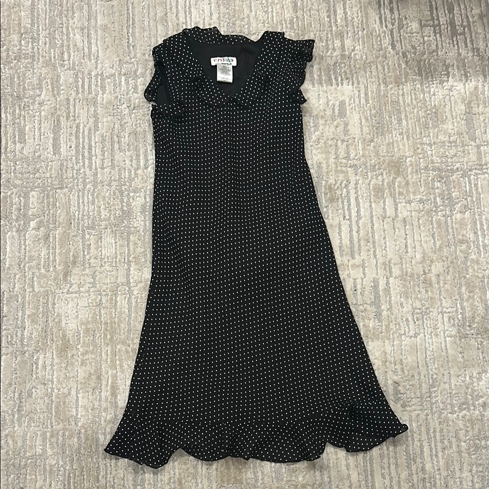 Girl’s Black Polka Dot Dress - r.n.kidz, Size 12